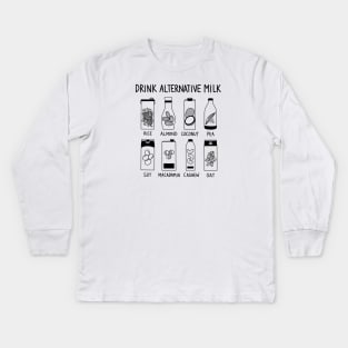 Drink Alternative Milk Kids Long Sleeve T-Shirt